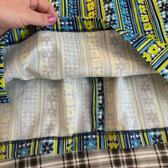 XOXO Green &Blue Floral Y2K Vintage 60’s Inspired Print Sleeveless Dress Size 11 - Picture 5 of 15